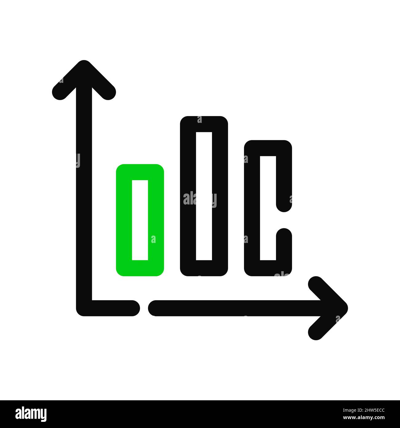 Bar chart representing statistics diagram. Pixel perfect, editable stroke icon Stock Vector