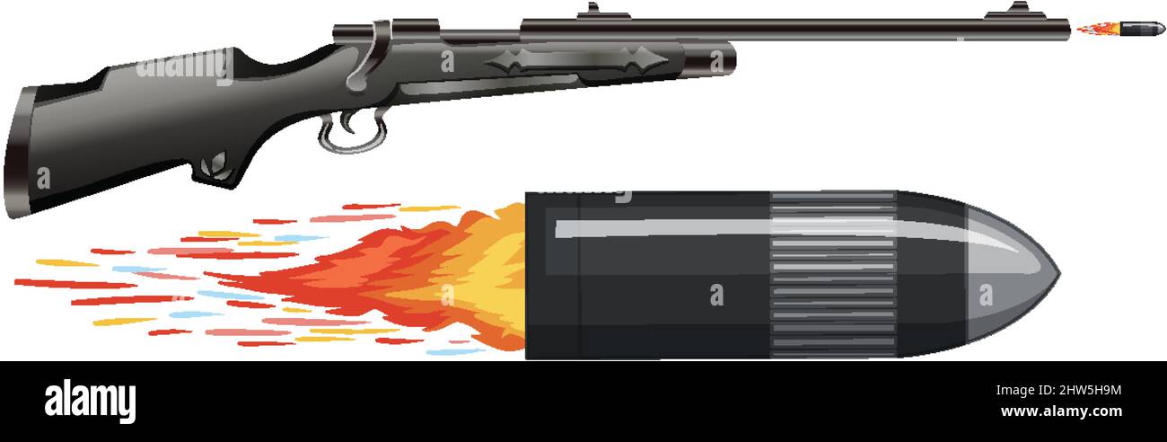 Rifle gun with bullets illustration Stock Vector Image & Art - Alamy