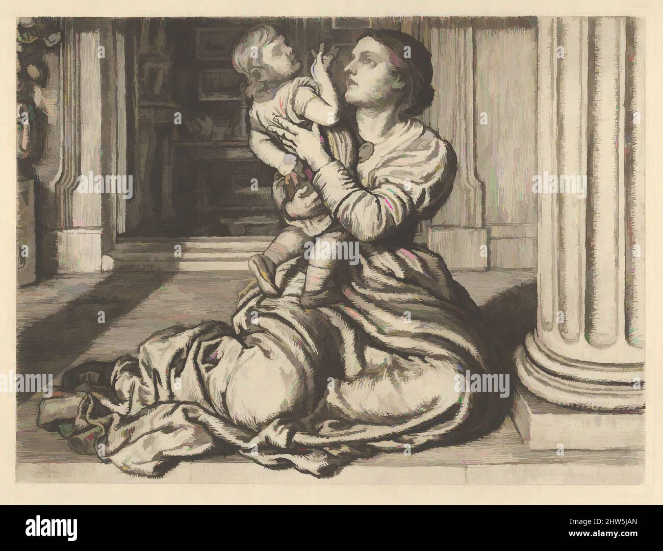 Art inspired by The Father's Leave-Taking, 1879, Etching on off-white ...