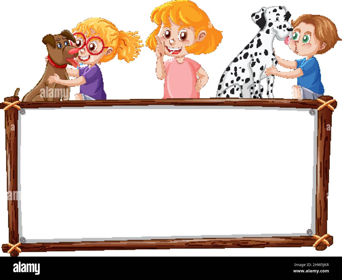 Board template with happy kids illustration Stock Vector Image & Art ...