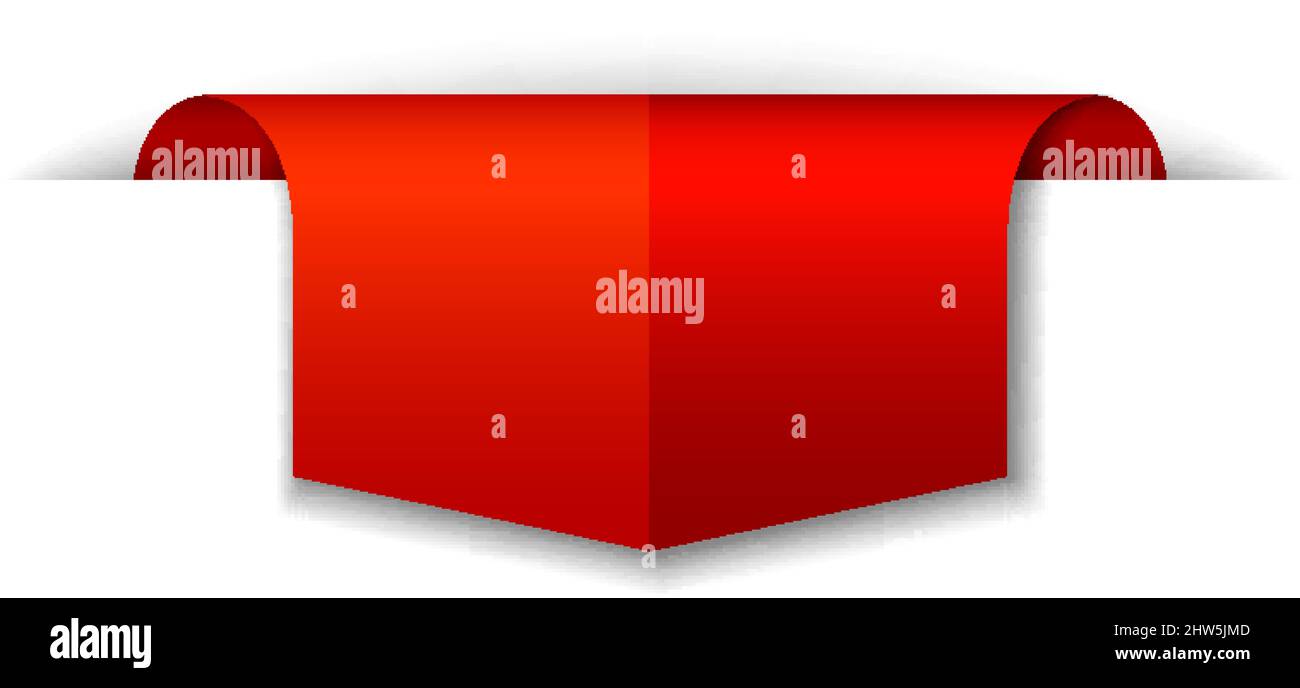 Red banner design on white background illustration Stock Vector Image ...