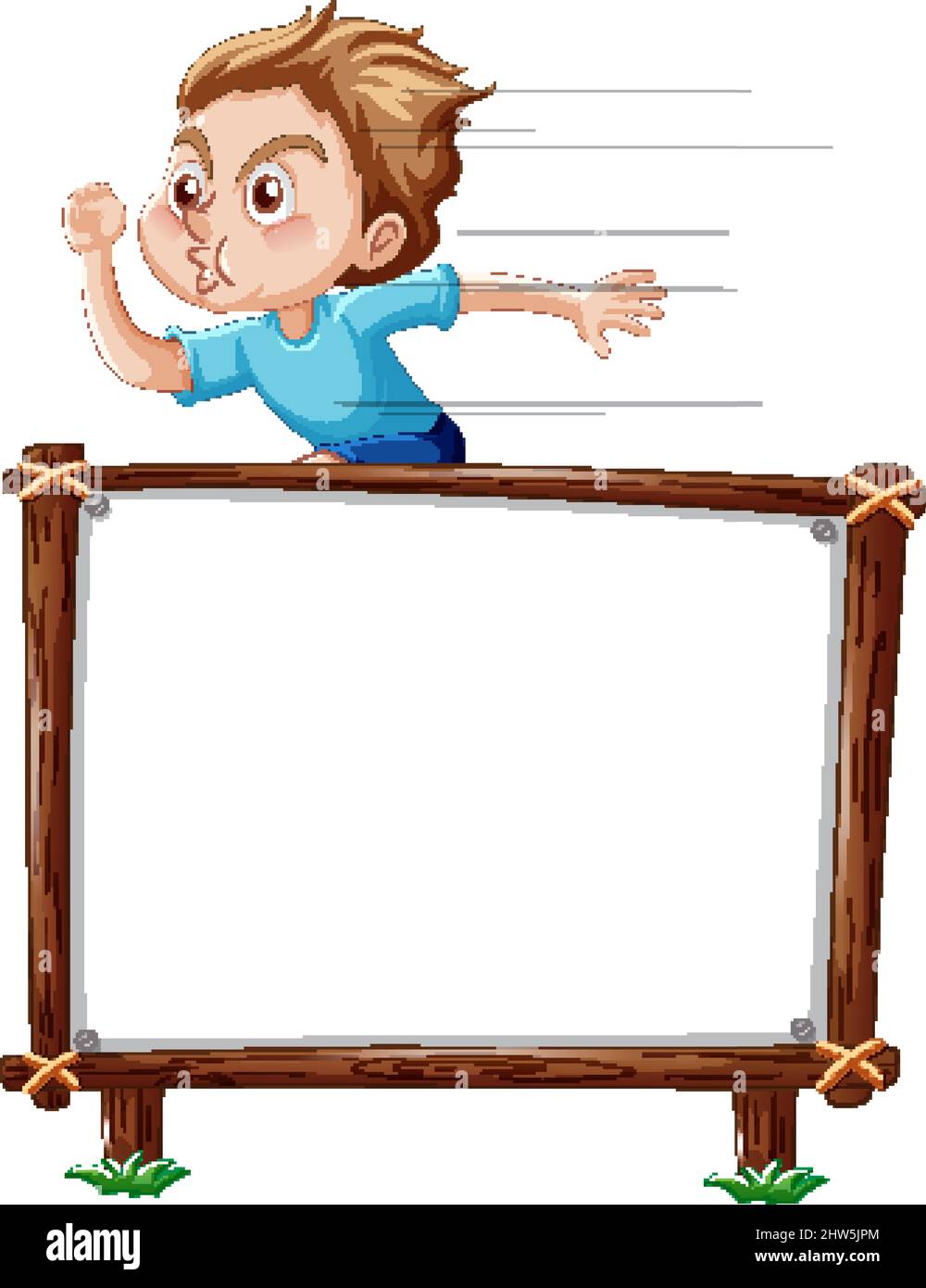 Board template with happy kids illustration Stock Vector Image & Art ...