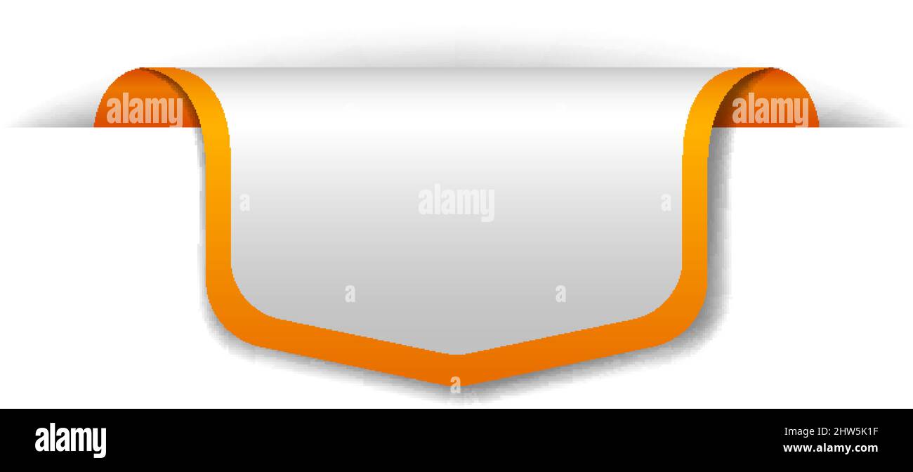 Orange banner design on white background illustration Stock Vector ...