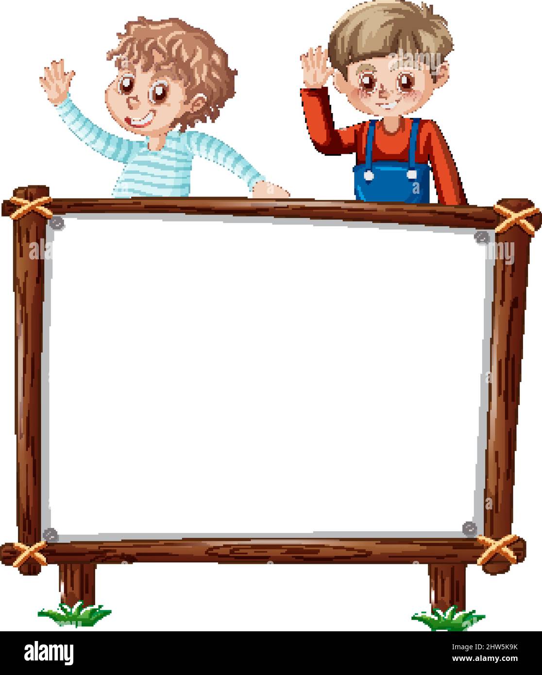 Board template with happy kids illustration Stock Vector Image & Art ...