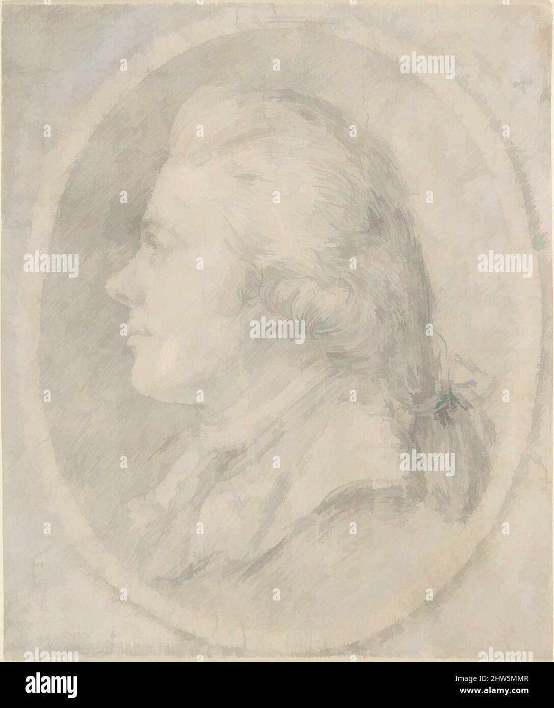 Art inspired by Portrait of a Man, 18th century, Graphite, 6 x 4 15/16 in. (15.2 x 12.6 cm), Drawings, Attributed to Gabriel de Saint-Aubin (French, Paris 1724–1780 Paris, Classic works modernized by Artotop with a splash of modernity. Shapes, color and value, eye-catching visual impact on art. Emotions through freedom of artworks in a contemporary way. A timeless message pursuing a wildly creative new direction. Artists turning to the digital medium and creating the Artotop NFT Stock Photo