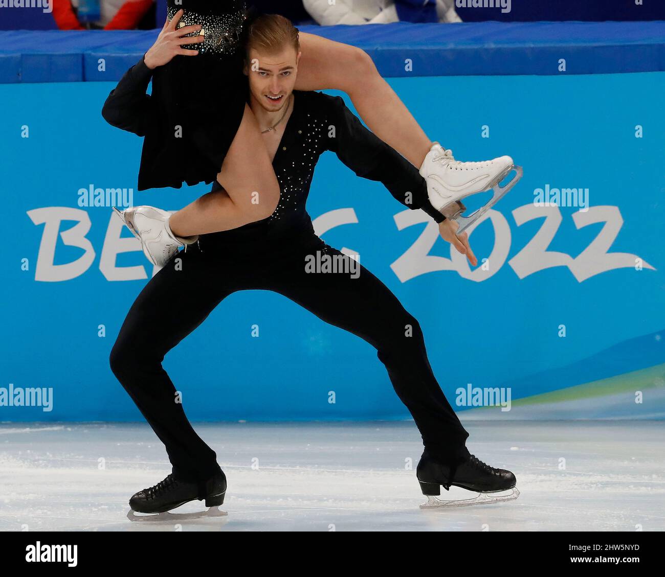 Beijing, Hebei, China. 14th Feb, 2022. Natalie Taschlerova and Filip Taschler (CZE) compete in the mixed ice dance free dance during the Beijing 2022 Olympic Winter Games at Capital Indoor Stadium. (Credit Image: © David G. McIntyre/ZUMA Press Wire) Stock Photo