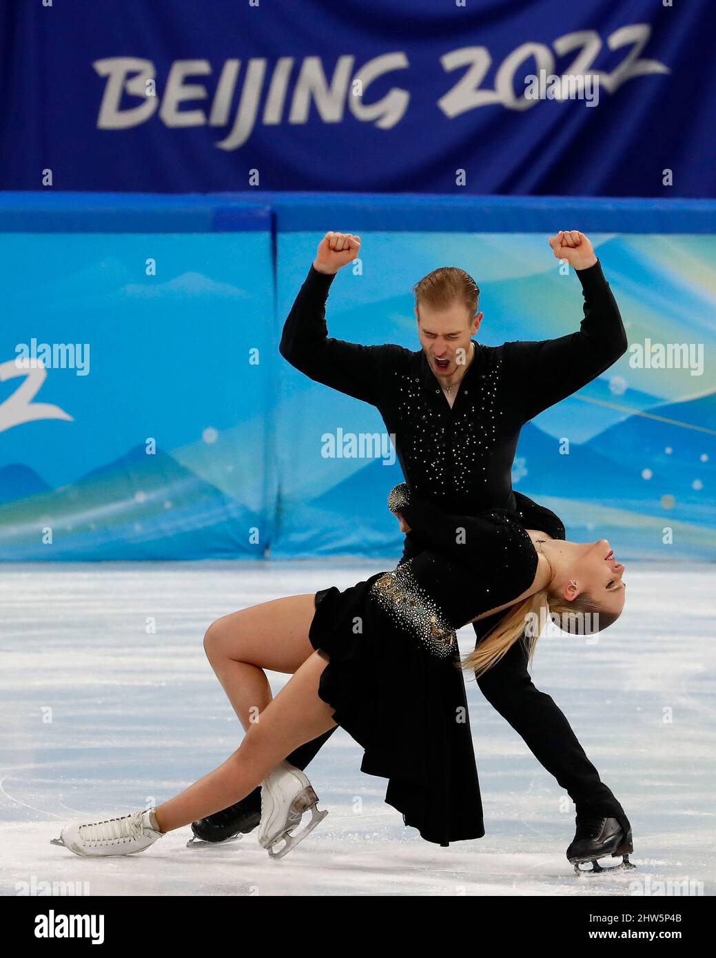 Beijing, Hebei, China. 14th Feb, 2022. Natalie Taschlerova and Filip Taschler (CZE) compete in the mixed ice dance free dance during the Beijing 2022 Olympic Winter Games at Capital Indoor Stadium. (Credit Image: © David G. McIntyre/ZUMA Press Wire) Stock Photo