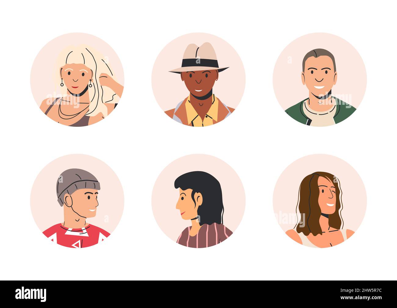 Different People Avatars. Set of User Portraits Stock Vector Image ...