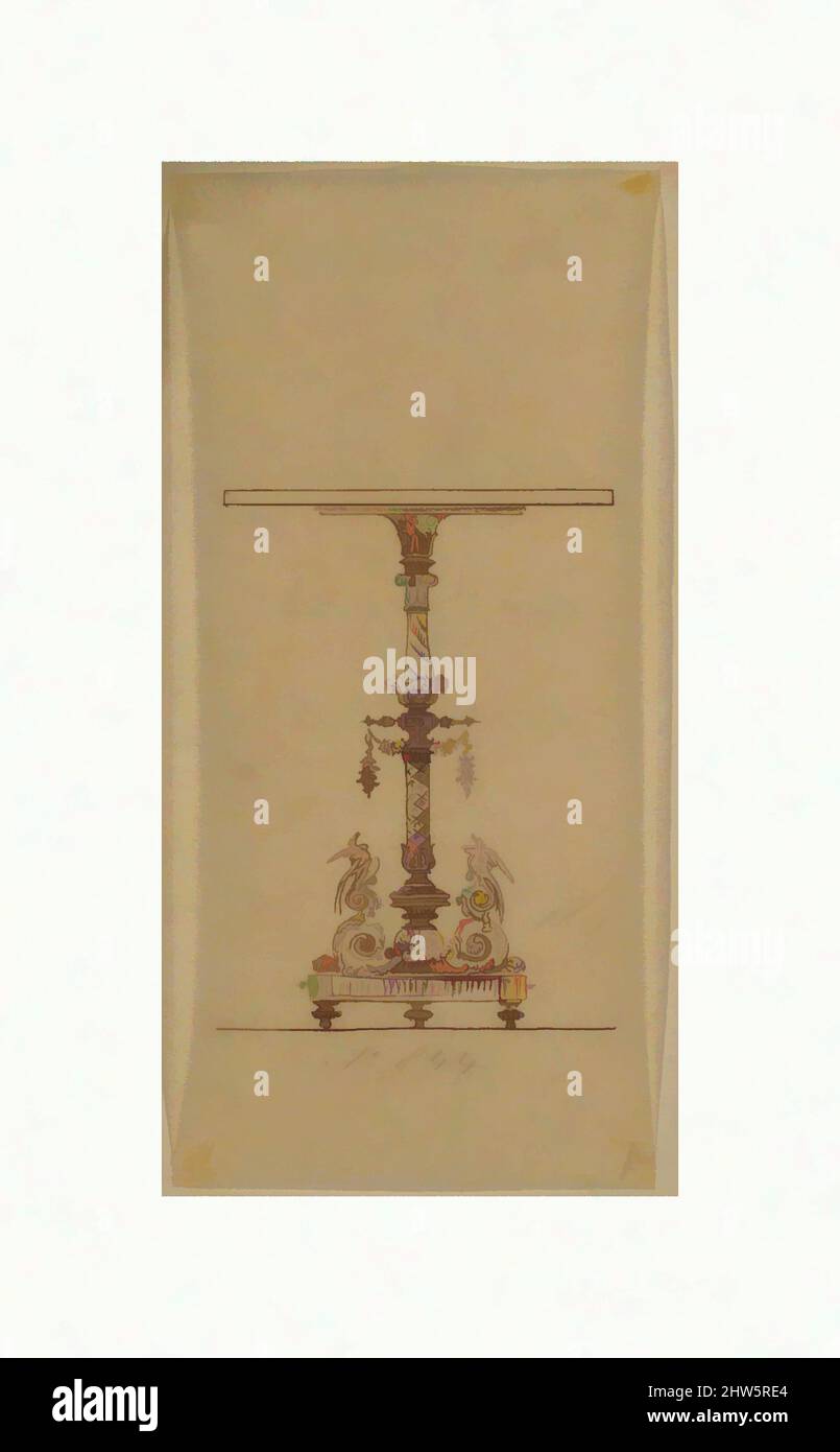 Art inspired by Design for a Table, 19th century, Pen and brown ink ...