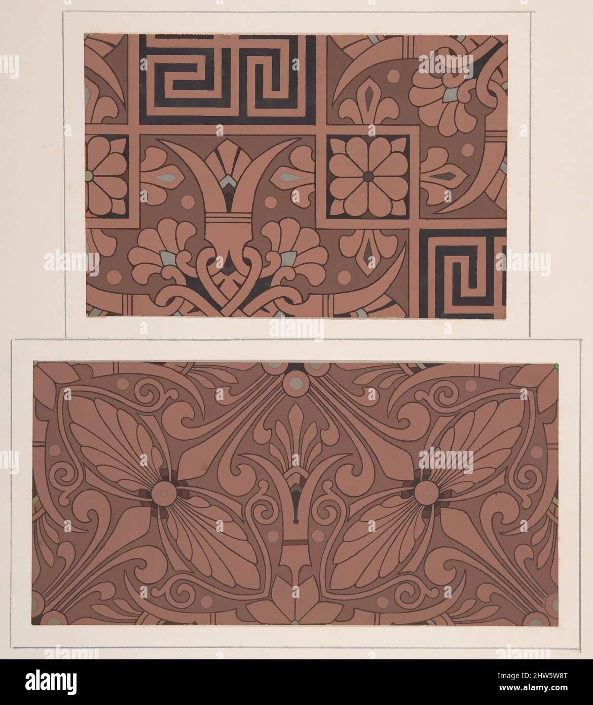 Art inspired by Design drawing, ca. 1883, based on earlier design, Graphite, ink, and gouache, sheet: 15 15/16 x 11 in. (40.5 x 27.9 cm), Christopher Dresser (British, Glasgow, Scotland 1834–1904 Mulhouse, Classic works modernized by Artotop with a splash of modernity. Shapes, color and value, eye-catching visual impact on art. Emotions through freedom of artworks in a contemporary way. A timeless message pursuing a wildly creative new direction. Artists turning to the digital medium and creating the Artotop NFT Stock Photo