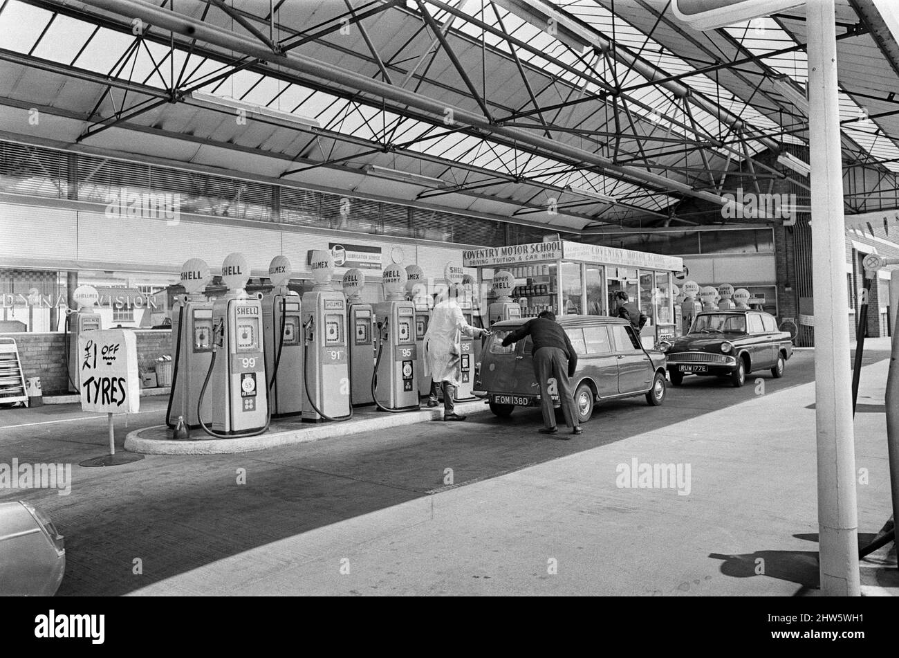 1960s petrol station Black and White Stock Photos & Images - Alamy