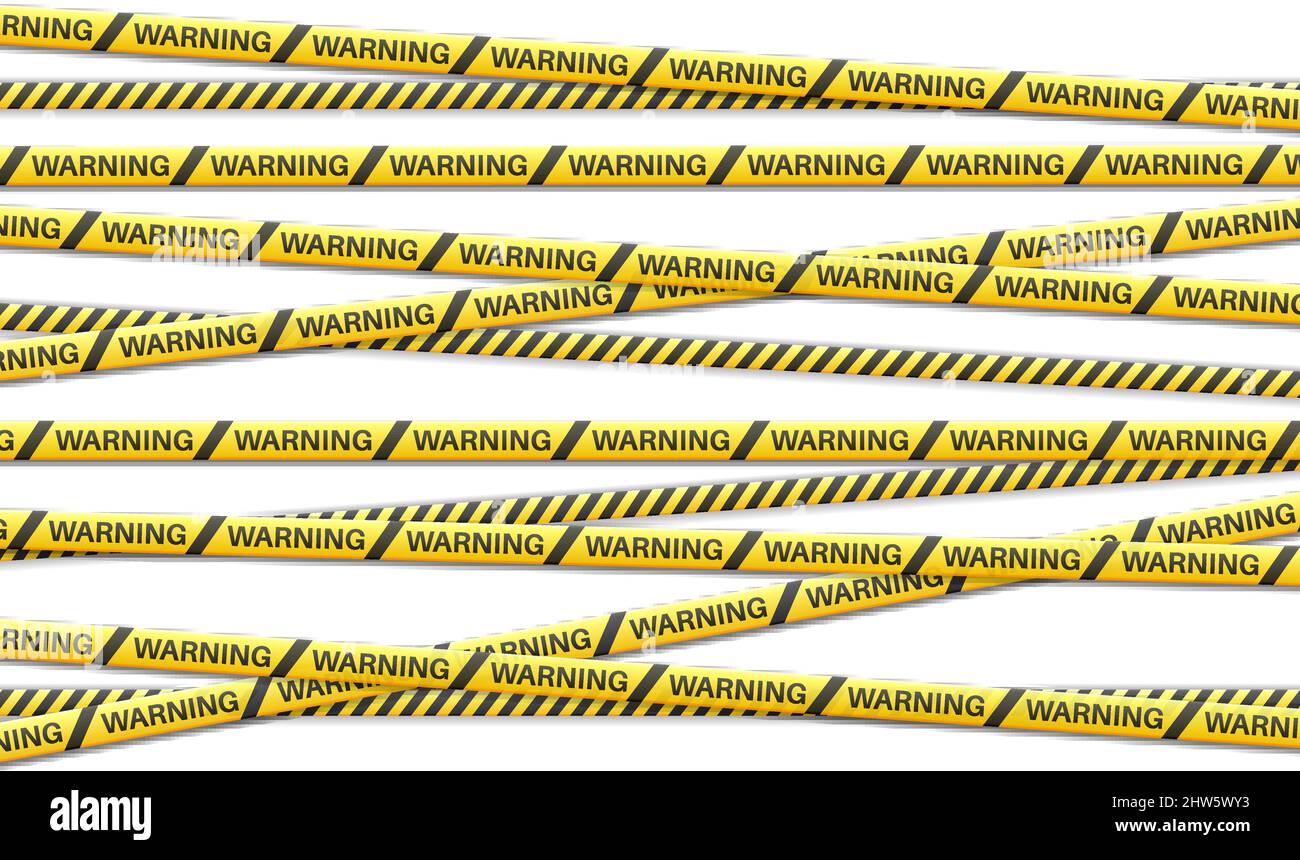 Warning tape on a white background. Vector illustration Stock Vector ...