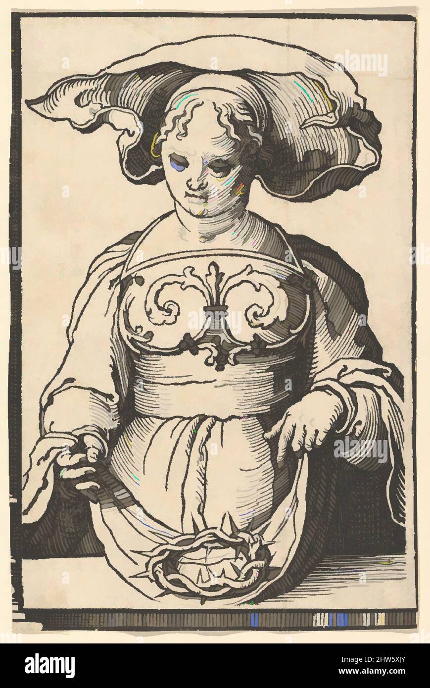 Art inspired by Delphic Sibyl, from the series of Sibyls, ca. 1530, Woodcut, Prints, Lucas van Leyden (Netherlandish, Leiden ca. 1494–1533 Leiden, Classic works modernized by Artotop with a splash of modernity. Shapes, color and value, eye-catching visual impact on art. Emotions through freedom of artworks in a contemporary way. A timeless message pursuing a wildly creative new direction. Artists turning to the digital medium and creating the Artotop NFT Stock Photo
