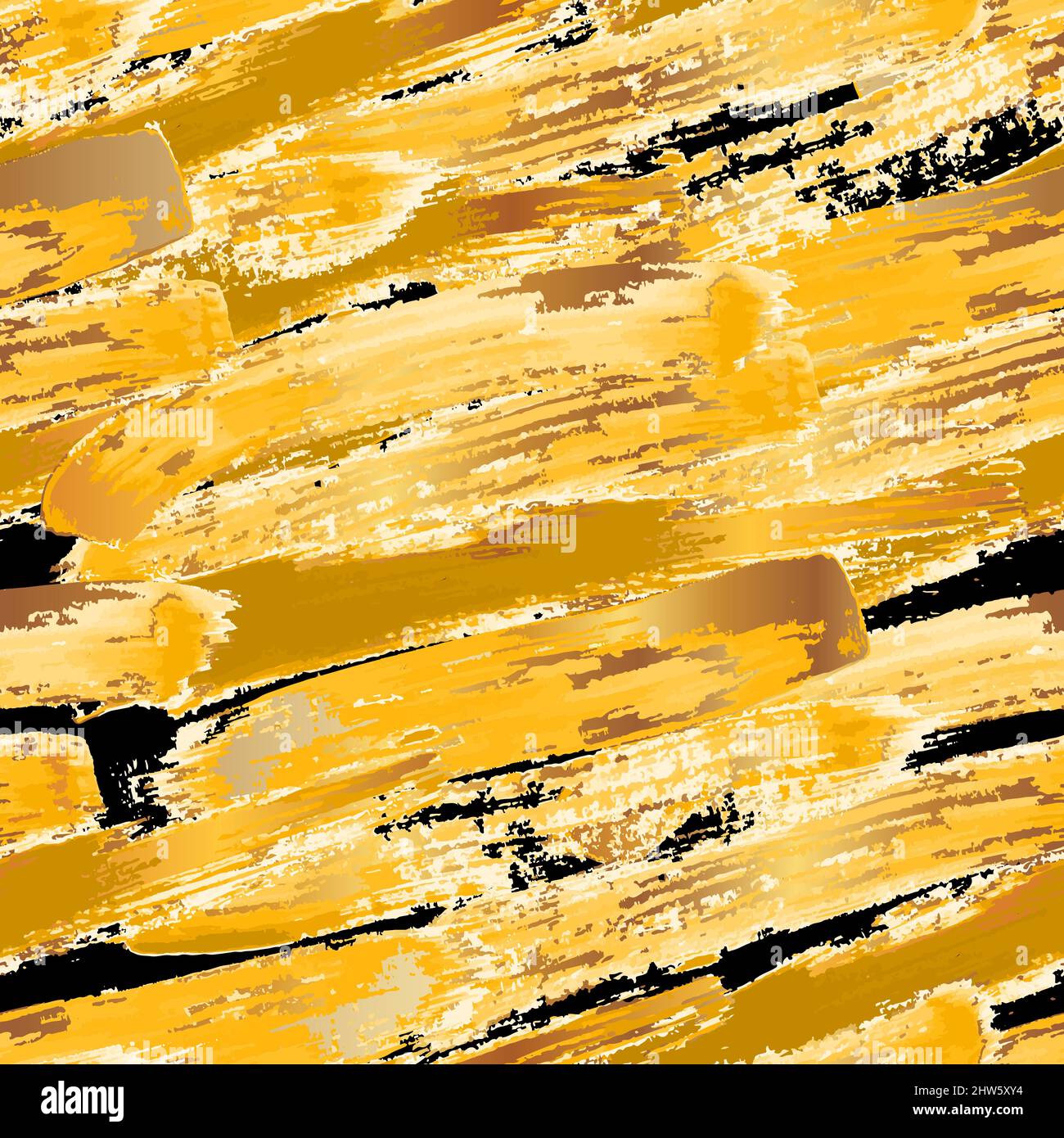 Gold Brush Strokes Seamless Pattern Background Stock Vector