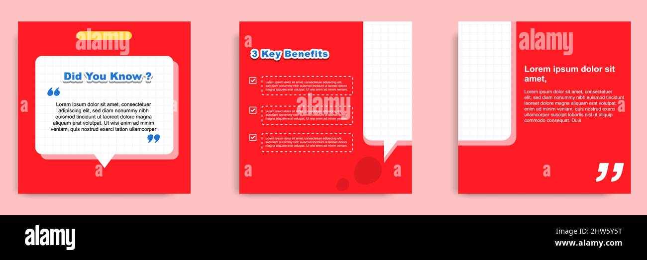 Social media tutorial, tips, trick, did you know post banner layout template with sticky paper note clips design element. Vector illustration Stock Vector