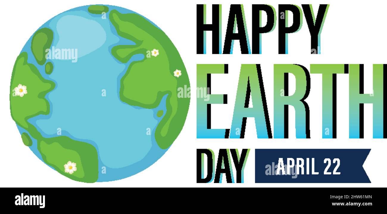 Happy earth day April 22 poster design illustration Stock Vector Image ...