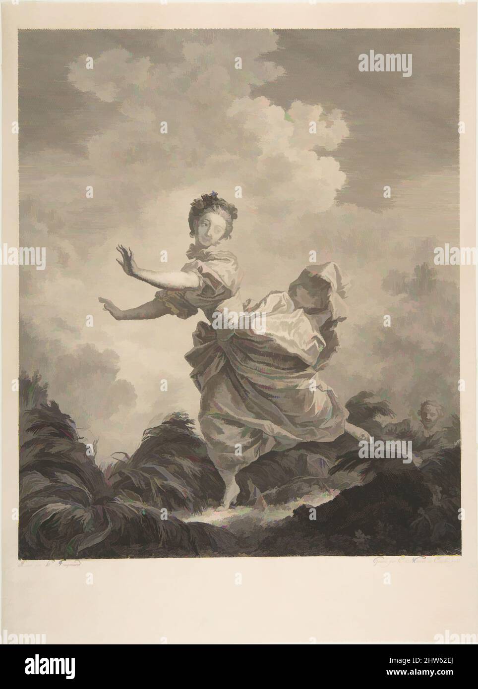 Art inspired by La Fuite a Dessein, n.d., Etching, first state, sheet: 14 x 10 3/8 in. (35.5 x 26.4 cm), Prints, After Jean Honoré Fragonard (French, Grasse 1732–1806 Paris), Engraved by Jacques Couché (French, born 1750), Engraved by Charles François Adrien Macret (French, Abbeville, Classic works modernized by Artotop with a splash of modernity. Shapes, color and value, eye-catching visual impact on art. Emotions through freedom of artworks in a contemporary way. A timeless message pursuing a wildly creative new direction. Artists turning to the digital medium and creating the Artotop NFT Stock Photo