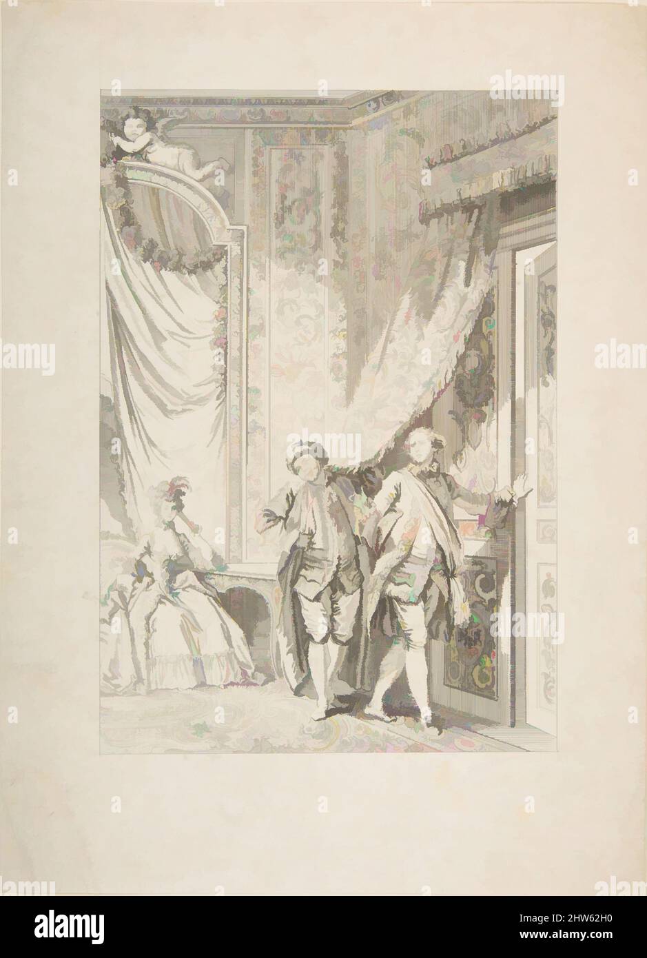 Art inspired by Le Magnifique, from Contes et nouvelles en vers par Jean de La Fontaine. A Paris, de l'imprimerie de P. Didot, l'an III de la République, 1795, 1795, Etching; first state of three (Cohen), Sheet: 10 1/2 × 7 5/8 in. (26.7 × 19.3 cm), Prints, Jean-Baptiste Tilliard (, Classic works modernized by Artotop with a splash of modernity. Shapes, color and value, eye-catching visual impact on art. Emotions through freedom of artworks in a contemporary way. A timeless message pursuing a wildly creative new direction. Artists turning to the digital medium and creating the Artotop NFT Stock Photo