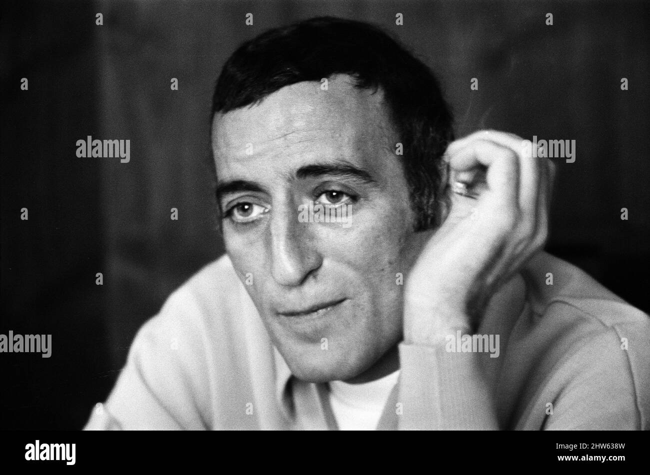 American singer Tony Bennett at the Hilton Hotel. 10th March 1968 Stock ...