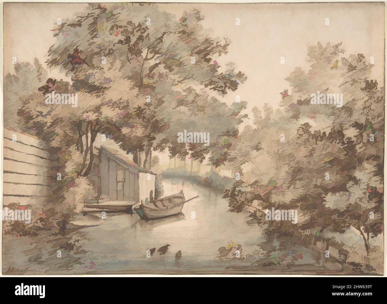 ジョン・ヘンリー・トワックトマン、「CANAL SCENE, HOLLAND」 Amsterdam Canal Scene, The Netherlands | Art UK