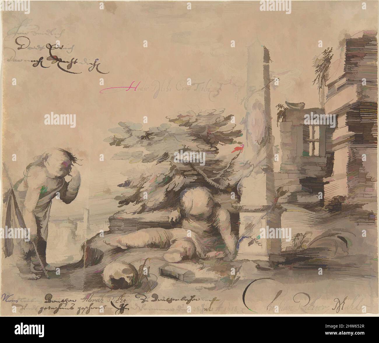 Transcience Art Art inspired by Allegory of the Transience of Life, 1618, Pen and ink ...