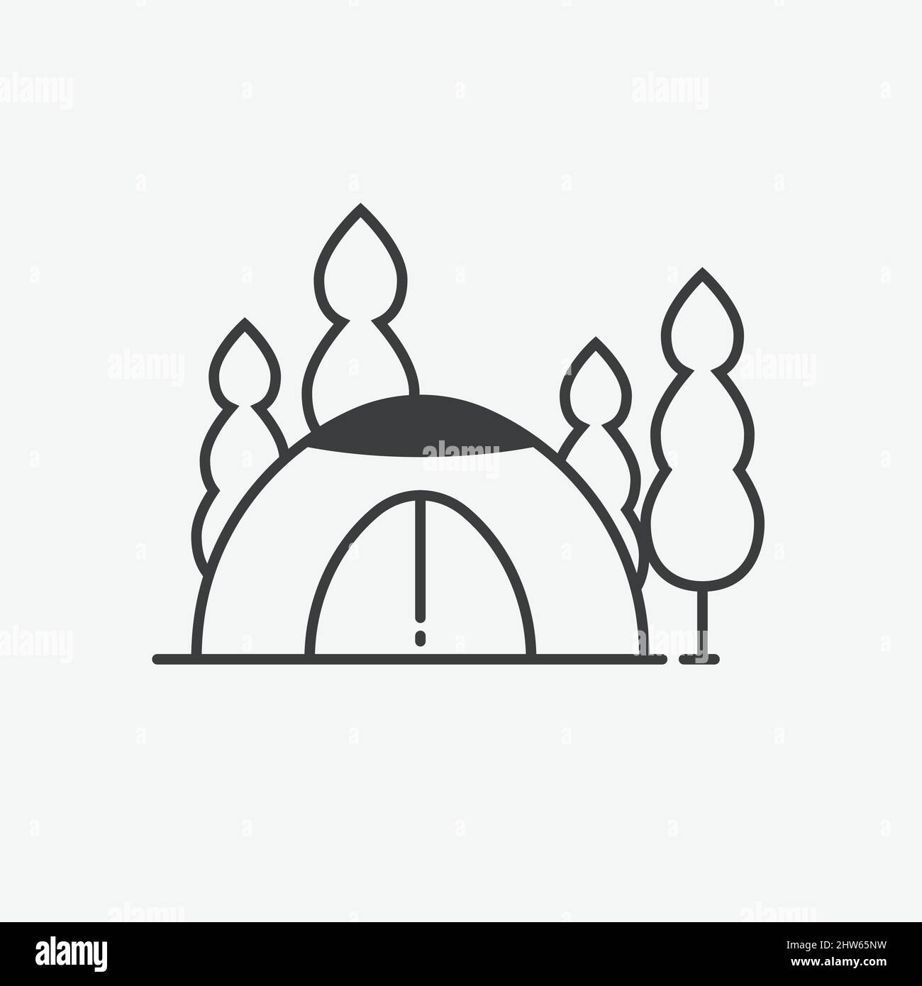 Camping Tent Flat Vector Icon Stock Vector