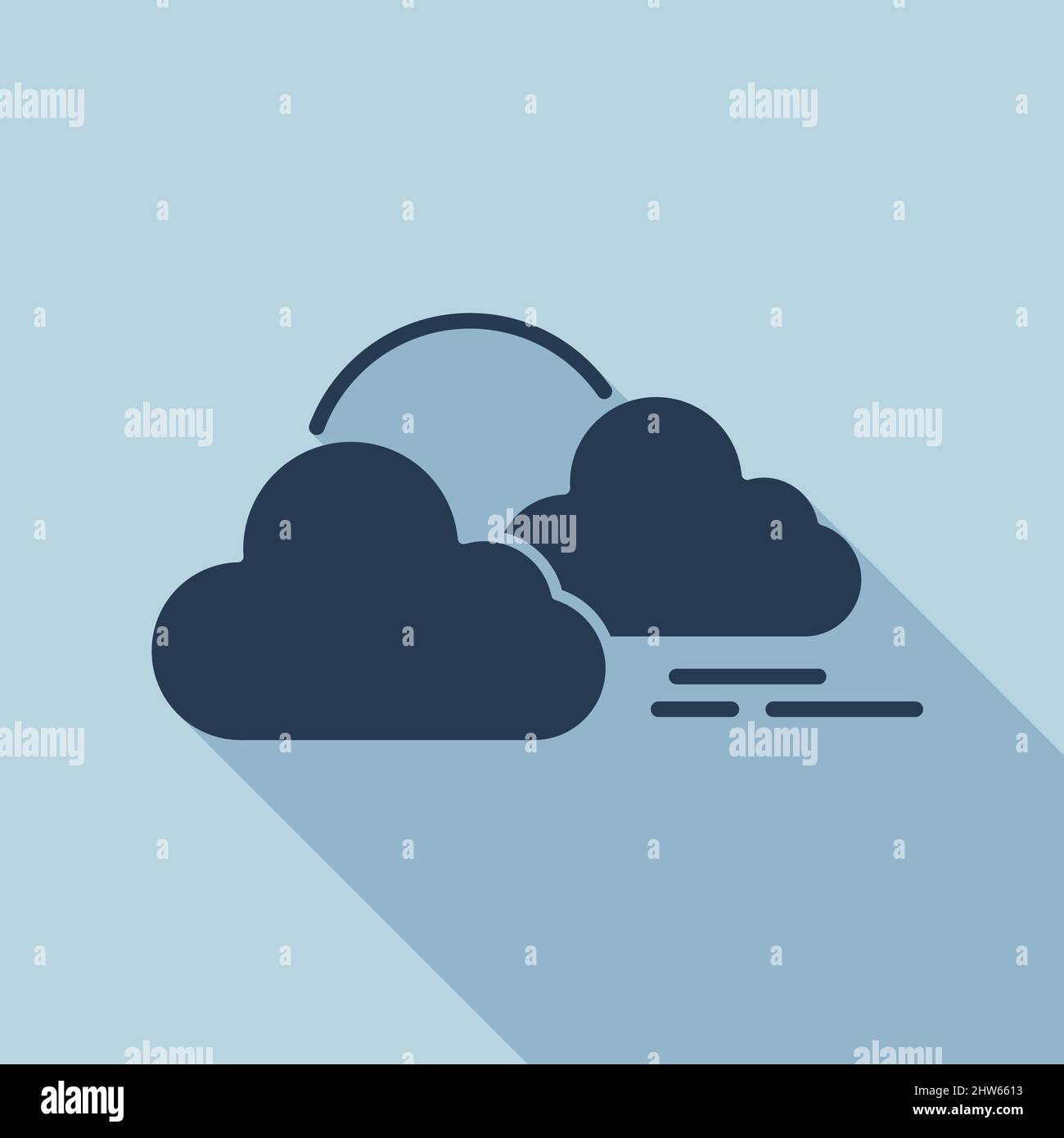 Cloudy Long Shadow Vector Icon Stock Vector