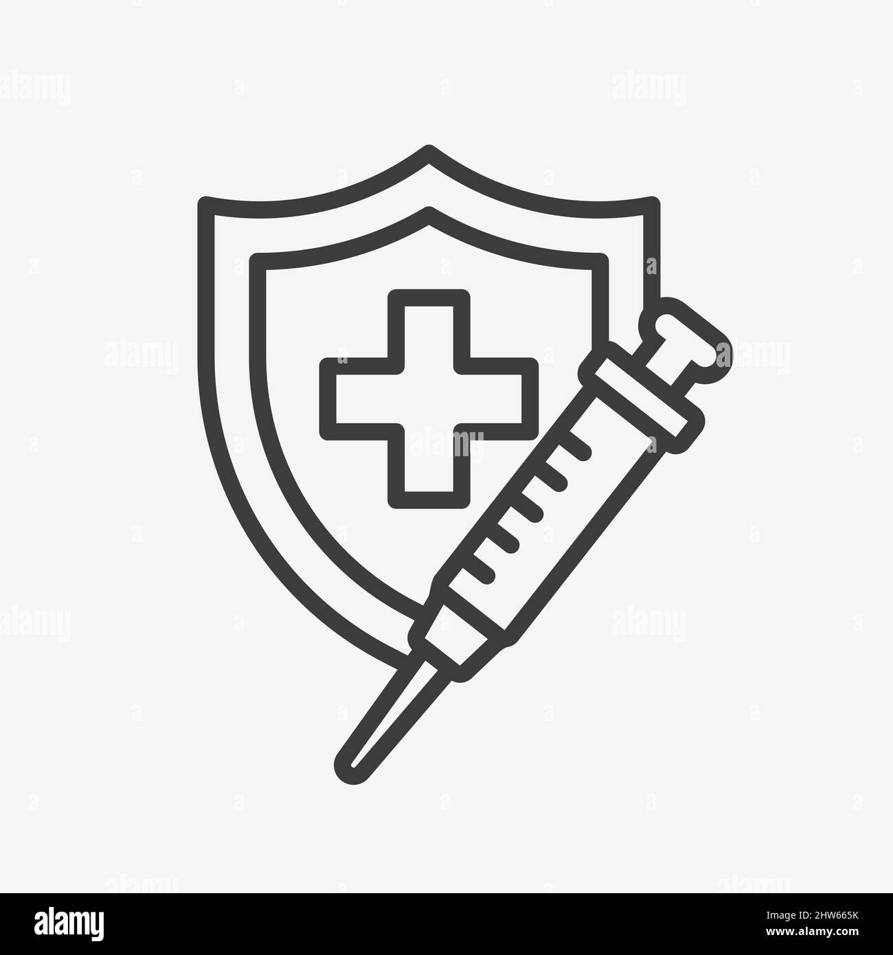 Medical Syringe Shield Protection Flat Vector Icon Stock Vector Image ...
