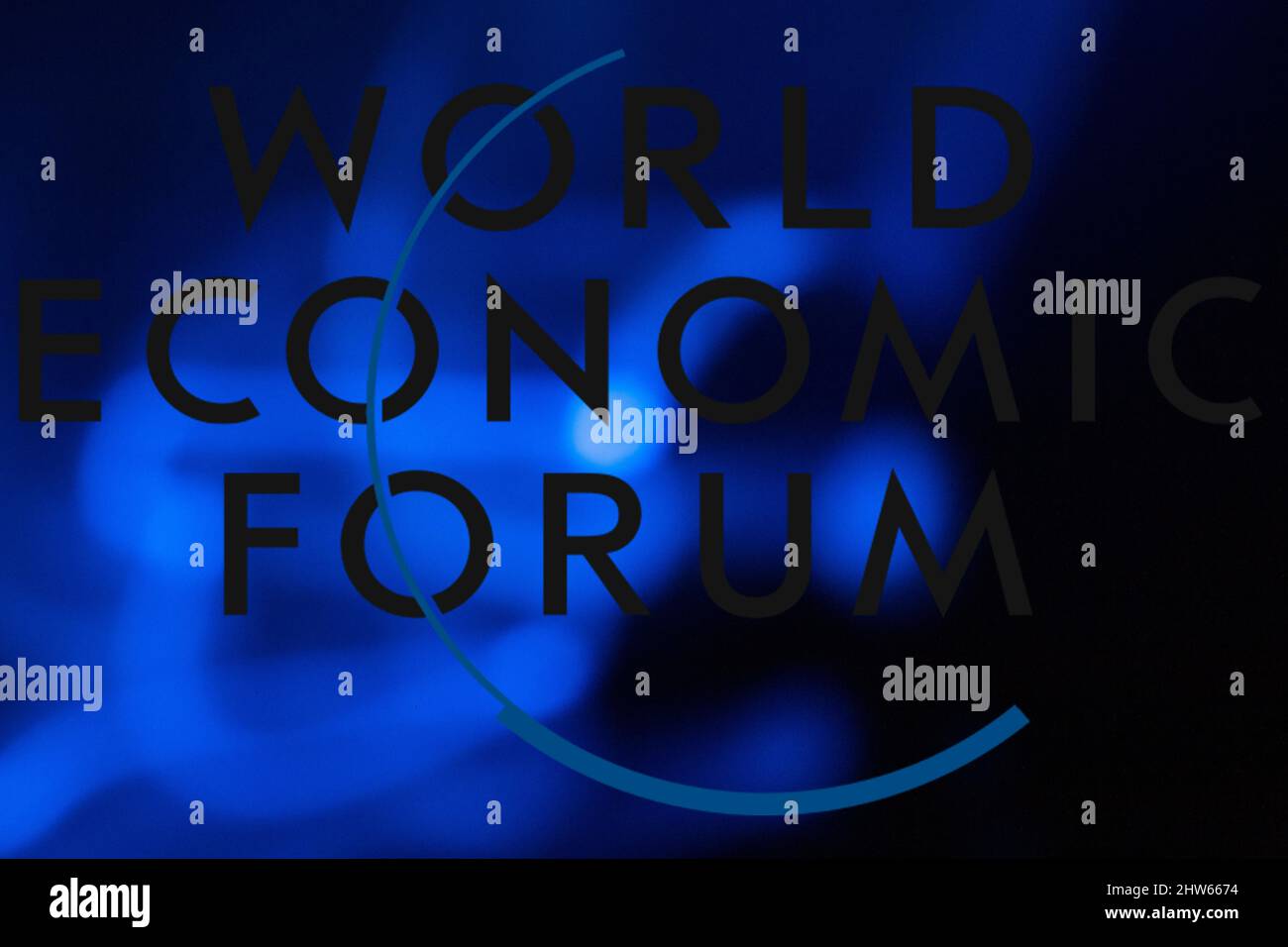Emblem of the WEF (World Economic Forum) in Davos Stock Photo
