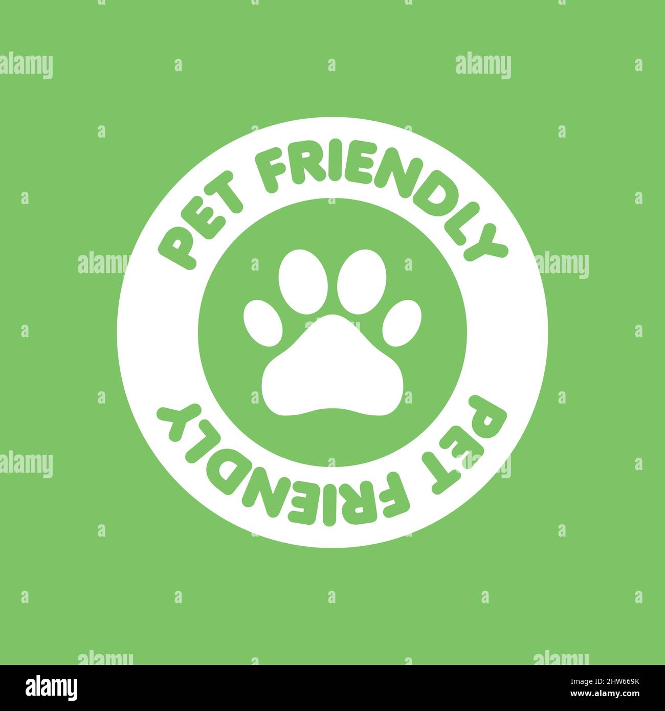 Pet Friendly on Green Background Color Vector Icon Stock Vector