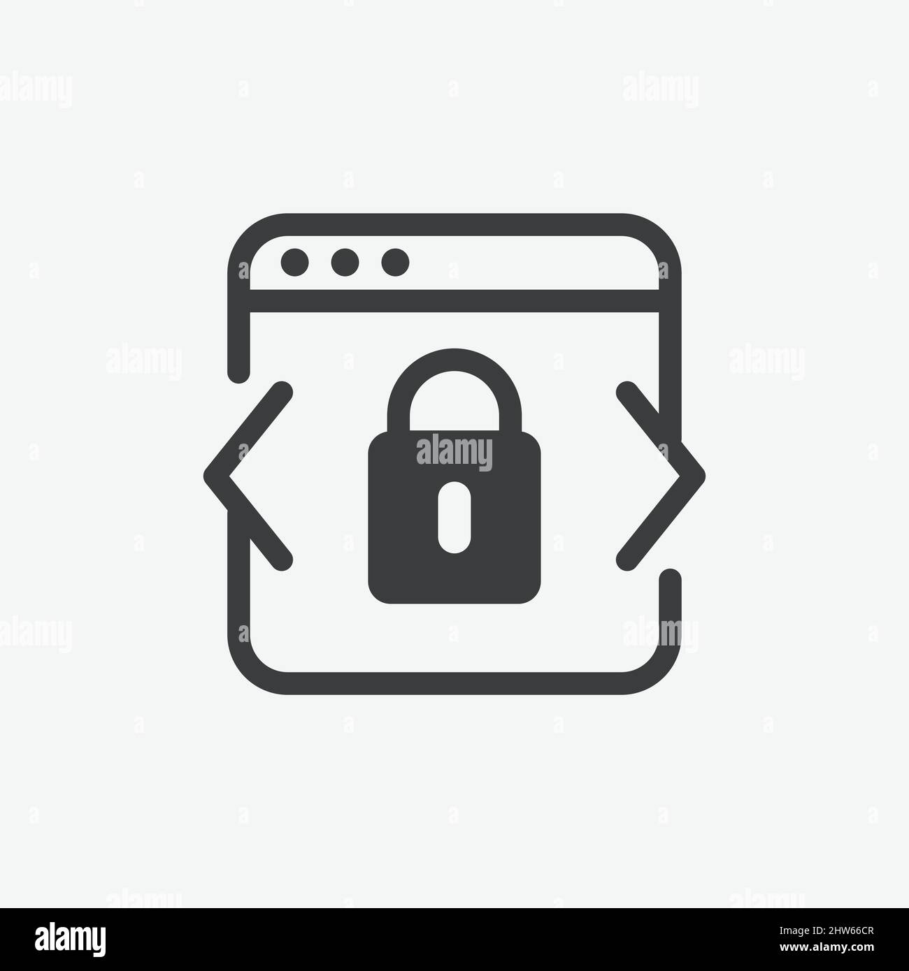 Padlock Closed Security OS Window Flat Vector Icon Stock Vector
