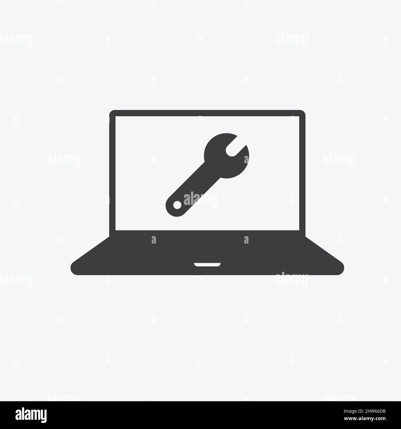 Support Fix Laptop Flat Vector Icon Stock Vector