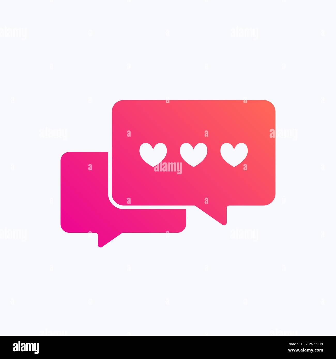 Message Chat Love Color Vector Icon Stock Vector