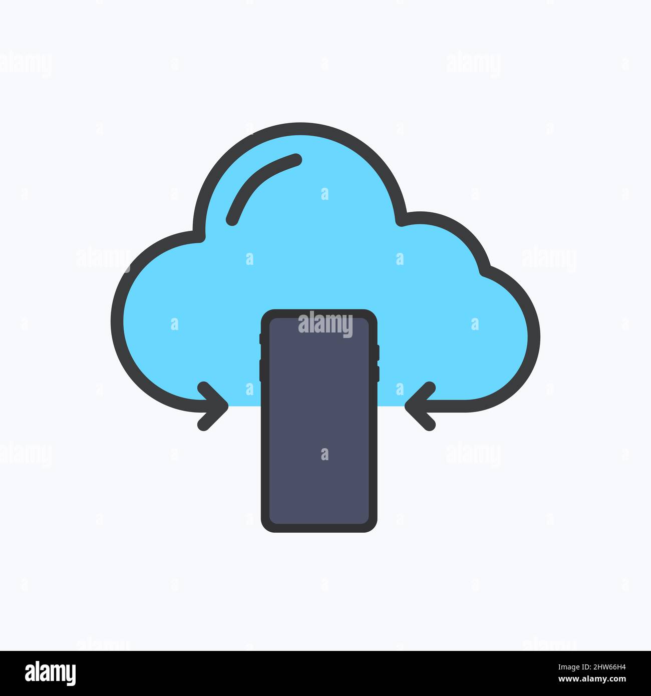 Phone Cloud Color Vector Icon Stock Vector
