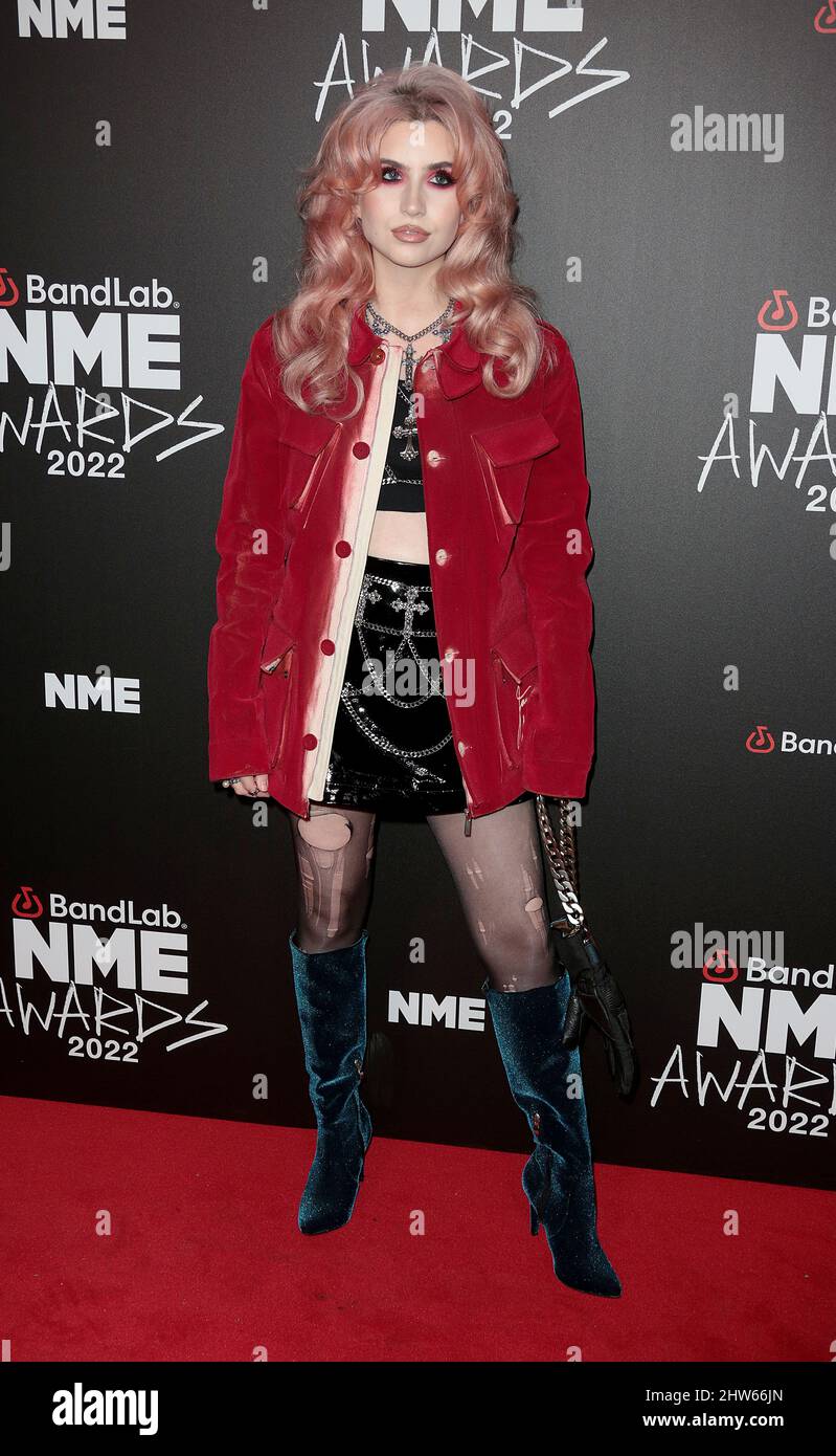 Mar 02, 2022 - London, England, UK - Abby Roberts attends The NME Awards 2022, O2 Academy Brixton Stock Photo