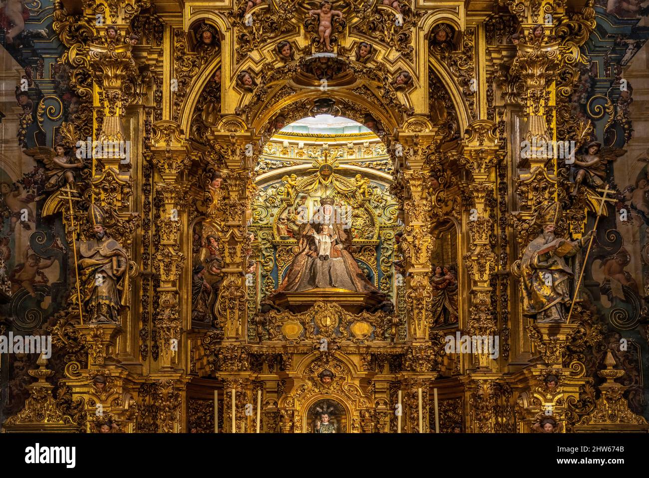 Altar Detail, Kirche Iglesia del Salvador, Sevilla, Andalusien, Spanien  |  Iglesia del Salvador altar detail, Seville, Andalusia, Spain Stock Photo