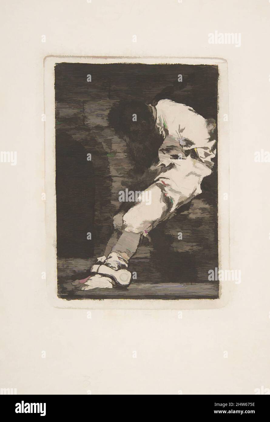 Art inspired by If he Is guilty, let him die quickly (Si es deliquente qe. muera presto), ca. 1815, Etching, printed in black ink with platetone, Plate: 4 9/16 × 3 3/4 in. (11.6 × 9.5 cm), Prints, Goya (Francisco de Goya y Lucientes) (Spanish, Fuendetodos 1746–1828 Bordeaux, Classic works modernized by Artotop with a splash of modernity. Shapes, color and value, eye-catching visual impact on art. Emotions through freedom of artworks in a contemporary way. A timeless message pursuing a wildly creative new direction. Artists turning to the digital medium and creating the Artotop NFT Stock Photo