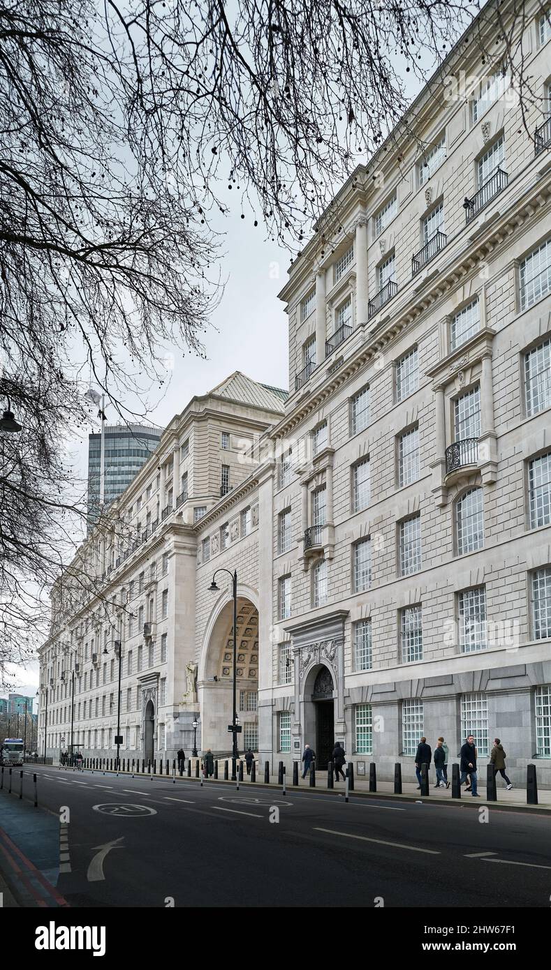 Thames House, headquarters of MI5, the british security service, on Millbank, Westminter, London, England. Stock Photo
