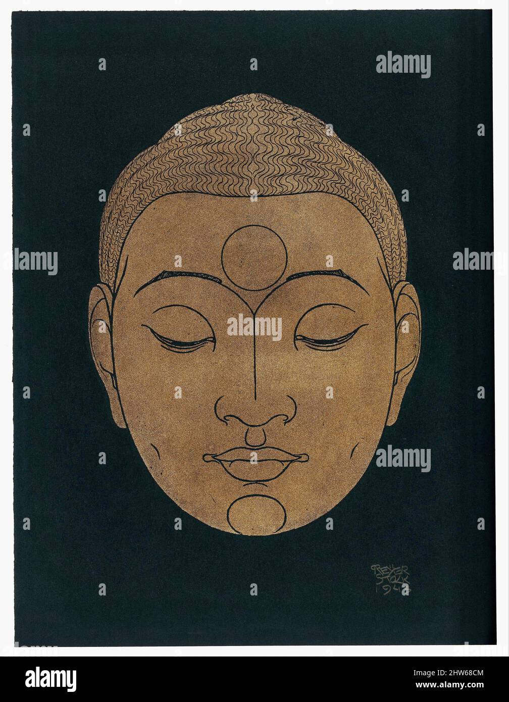 Reijer Stolk - Head of the Buddha - 1943 Stock Photo