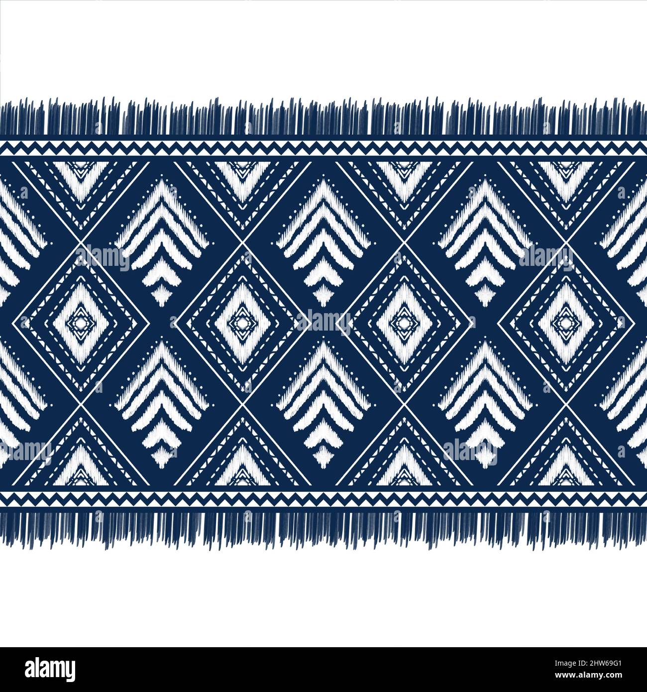 White Diamond on Indigo Blue. Geometric ethnic oriental pattern ...