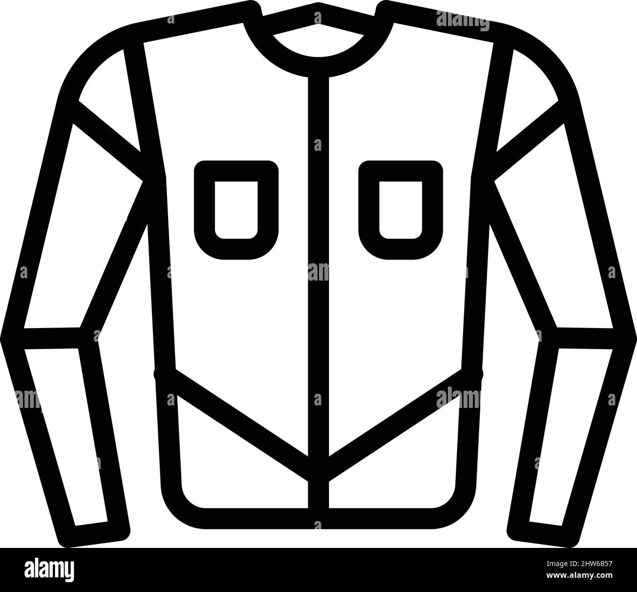 Biker jacket icon outline vector. Biker equipment. Front air Stock