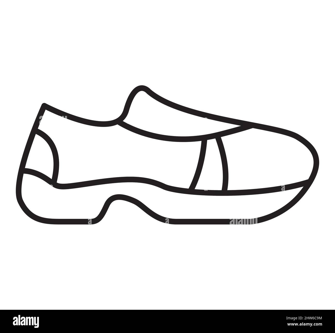 Sneakers icon. Outline shoes sign. Sport footwear Stock Vector Image