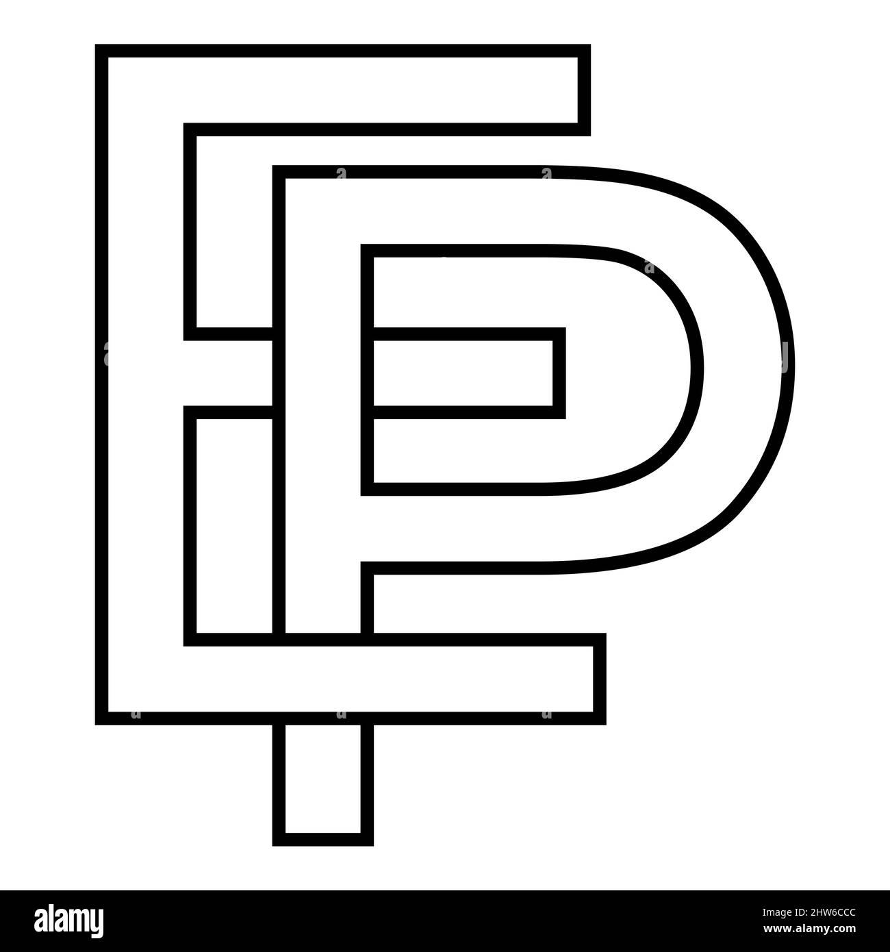 Logo sign ep pe icon, nft ep interlaced letters e p Stock Vector