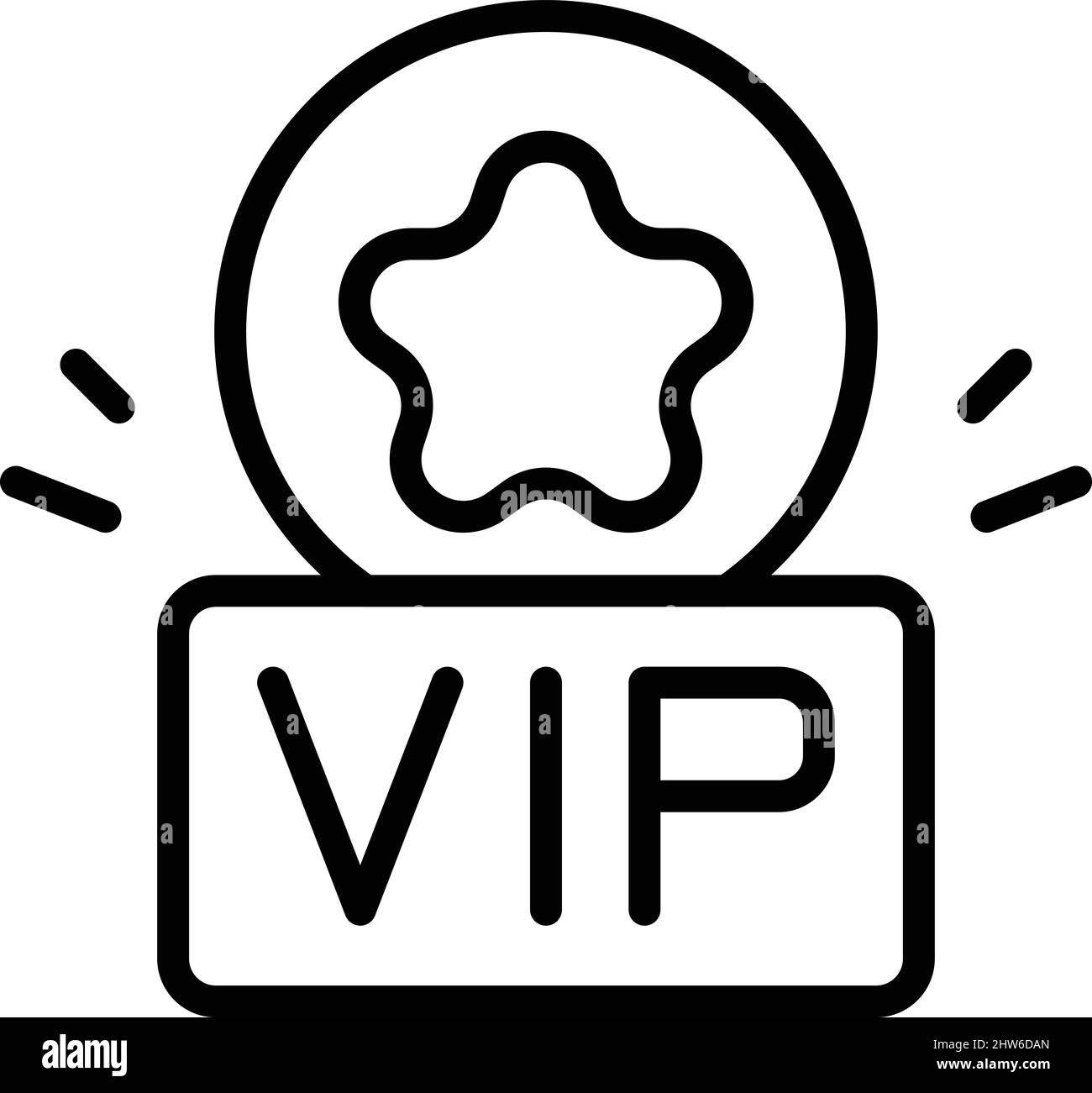 Vip globe icon outline vector. Vip party. Music famous Stock Vector