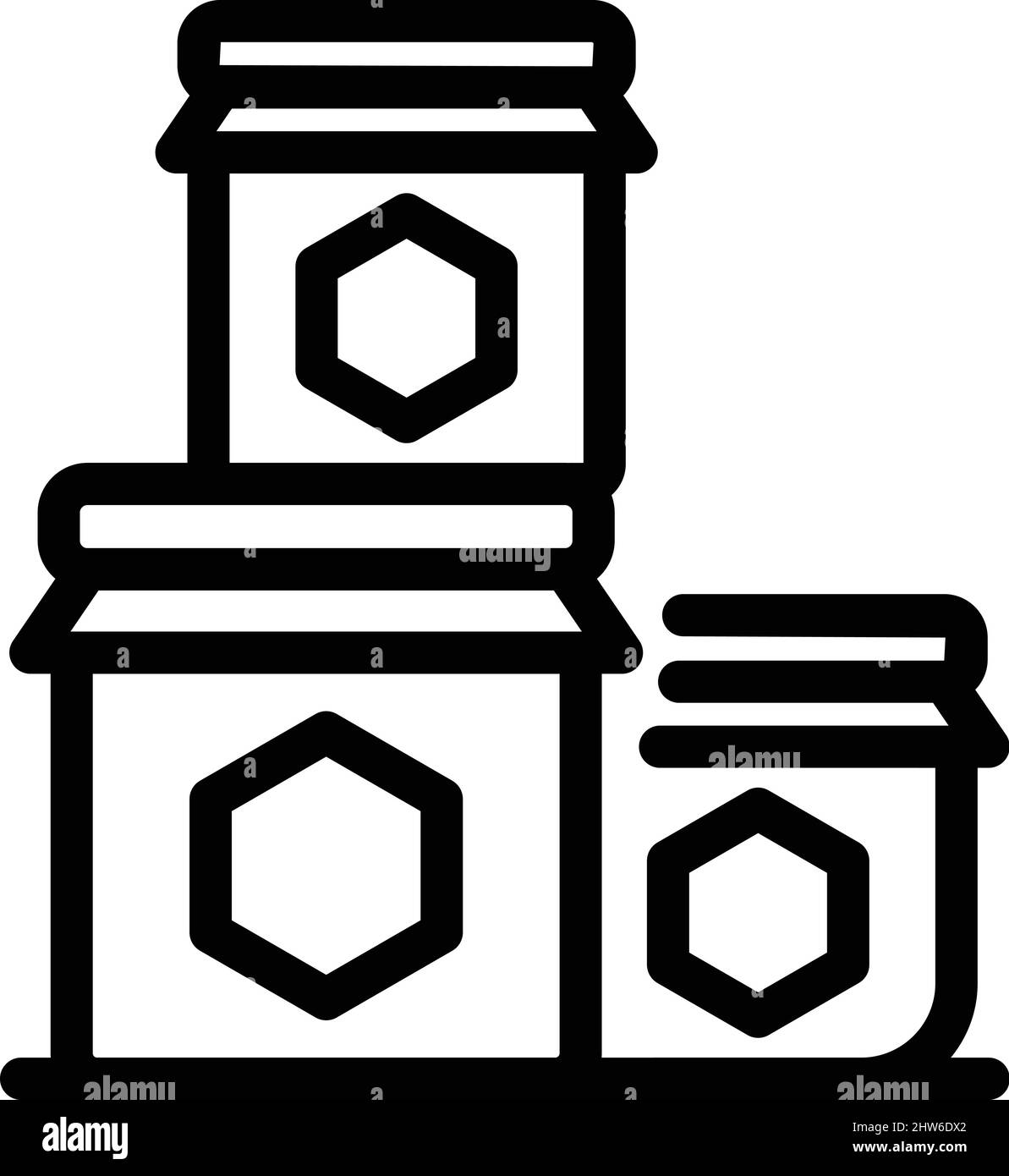 Honey jar stack icon outline vector. Bee nectar. Propolis flower Stock Vector