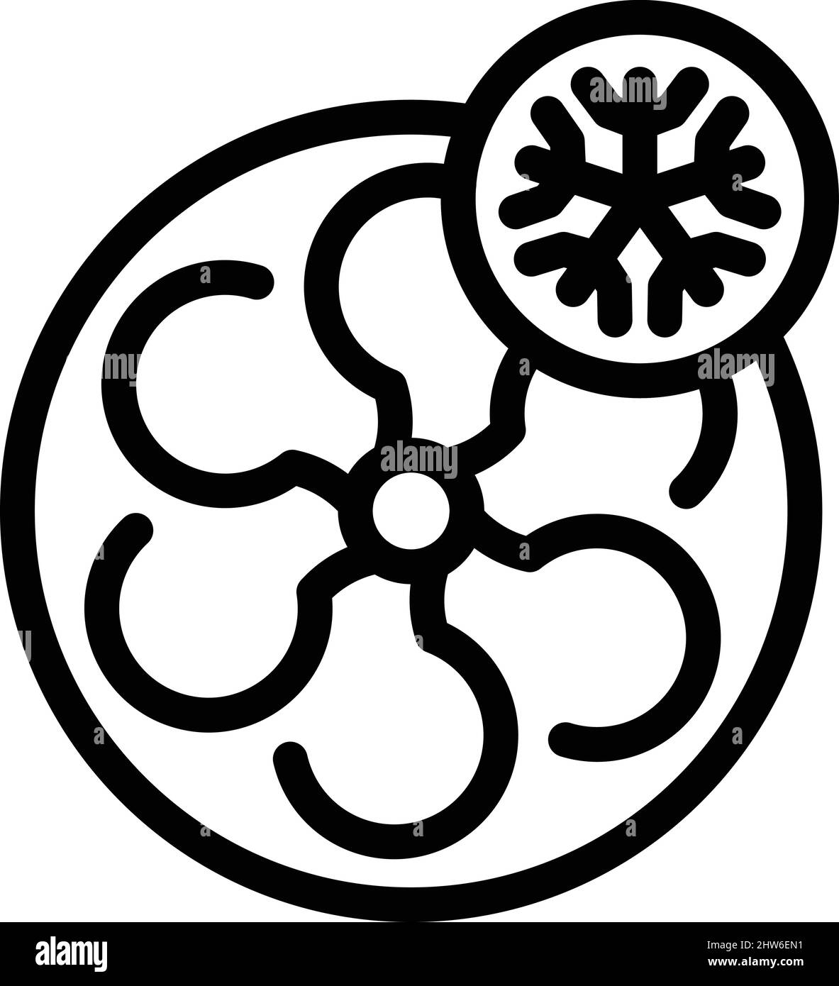 Cold air fan icon outline vector. Clean dust. Wind purify Stock Vector