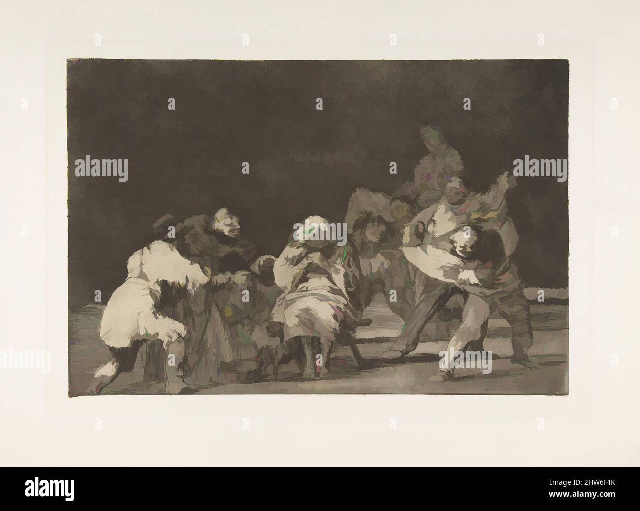 Art inspired by Plate 17 from the 'Disparates': Loyalty, ca. 1816–23 (published 1864), Etching and burnished aquatint, Plate: 9 5/8 × 13 13/16 in. (24.5 × 35.1 cm), Prints, Goya (Francisco de Goya y Lucientes) (Spanish, Fuendetodos 1746–1828 Bordeaux), From the posthumous first edition, Classic works modernized by Artotop with a splash of modernity. Shapes, color and value, eye-catching visual impact on art. Emotions through freedom of artworks in a contemporary way. A timeless message pursuing a wildly creative new direction. Artists turning to the digital medium and creating the Artotop NFT Stock Photo