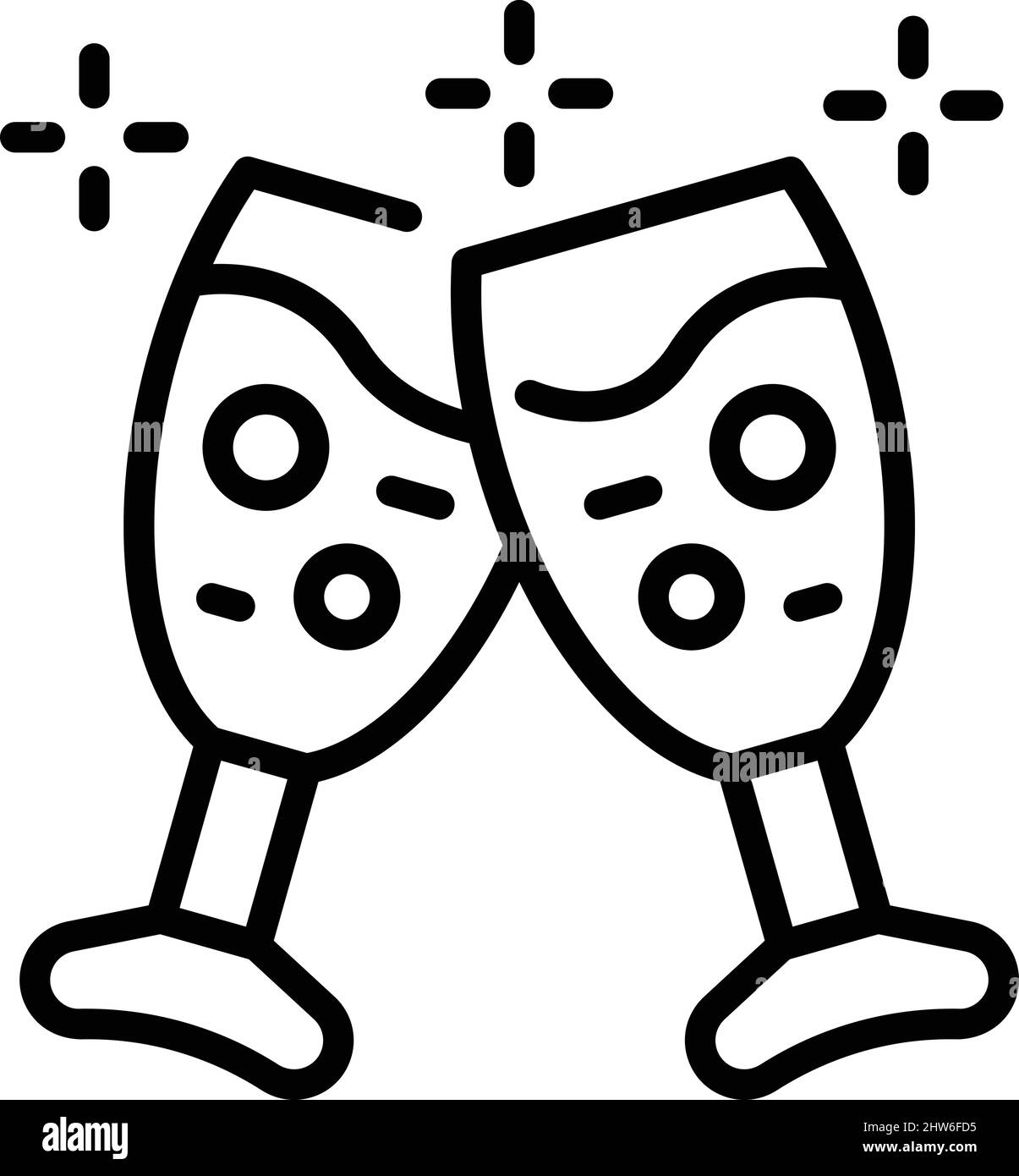 Party champagne icon outline vector. Wedding event. Service manager Stock Vector
