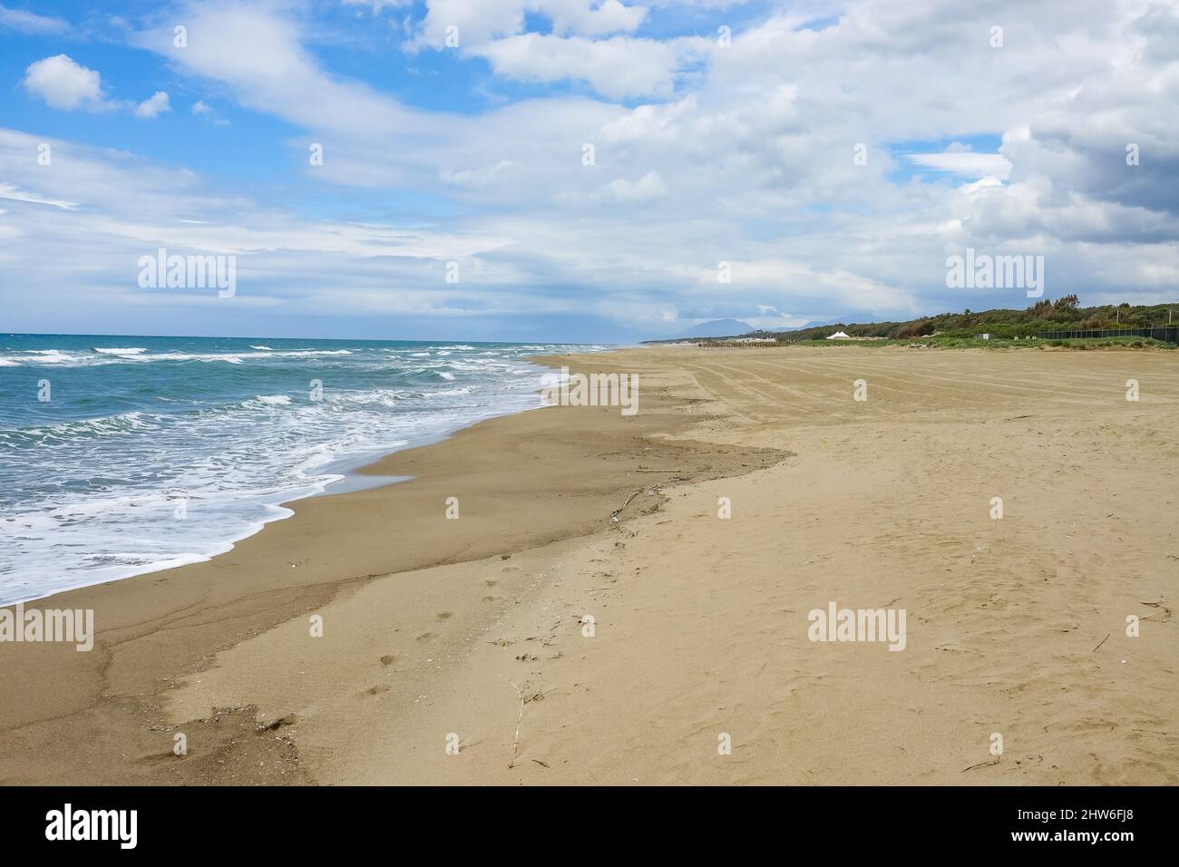 Aerial view of the beach under the cloudy skies Stock Photo - Alamy