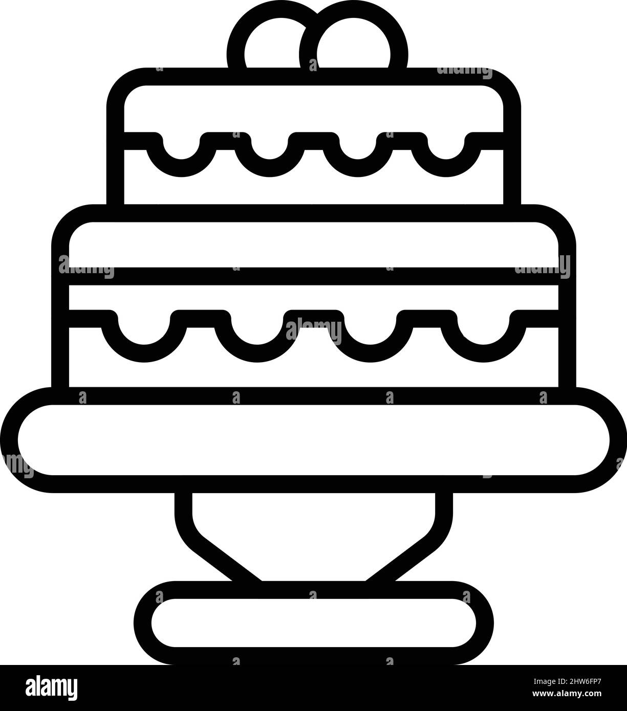 Wedding cake icon outline vector. Event service. Ceremony party Stock Vector